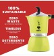 Caffettiera Bialetti moka Fiammetta Lime 3 tazza tazze alluminio